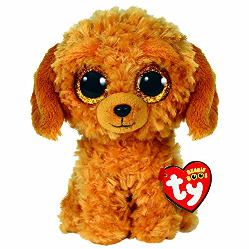 Ty Noodles Beanie Boos 6 | Beanie Baby Soft Plush Toy | Collectible Cuddly Stuffed Teddy, Gold/Orange