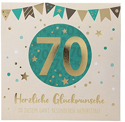 Depesche 0011694-011 Pop-up Glückwunschkarte zum 70. Geburtstag, Klappkarte mit Musik, Lichtelementen und einem originellen Spruch, Geburtstagskarte inkl. Umschlag, Format 15,5 x 15,5 cm