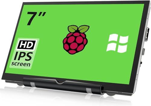 HAMTYSAN 7 Zoll Raspberry Pi Display Mini Monitor Externes Display 800x480 IPS Bildschirm Kleiner HDMI Monitor für Raspberry Pi 5/4/3/2/Zero/B/B+ Jetson Nano Win11/10/8/7 (Non-Touch)