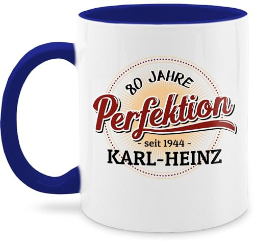 Tasse Tassen 325ml - 80. Geburtstag - 80 Jahre Perfektion - seit 1945 - mit Name - 325 ml - Dunkelblau - 1942 zum 80.jahre 1944 glühweintassen geschenke igsten 80.geburtstag 1943 haferl herren