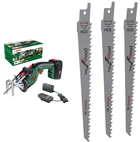 Bosch Home and Garden Elagueur sans fil - Keo (1 batterie 2,0 Ah, système 18V, diamètre de coupe 80 mm, avec lame de précision de qualité suisse pour bois, dans emballage) & Bosch Home and Garden