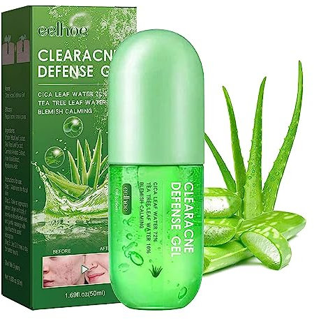 Fivfivgo ClearAcne Defense Gel, Fivfivgo Aloe Vera Gel, Fivfivgo Blusoms ClearAcne Defense Gel, Klares Akne-Abwehrgel, Acne Treatment Skin Care Gel, Geeignet für alle Hauttypen (1Stück)