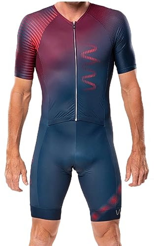 NUNOMO Men's MTB Triathlon Tri Suit Short Sleeve Quick-Drying Cycling Skinsuit, for Cycling Training Road Bike Top Cycling Clothing Pro Short Sleeve Triathlon Suit Mens Pro Trisuit (TYP-1,XL)
