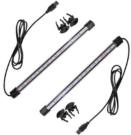 GERUI 2pcs LED Plants Aquarium Beleuchtung, Unterwasser Beleuchtung Aufsatzleuchte Abdeckung Wasserdicht Lampe 110-240V Mehrfarbige Aufhelllampe für Wasserpflanzen und Süßwasser-Aquarien