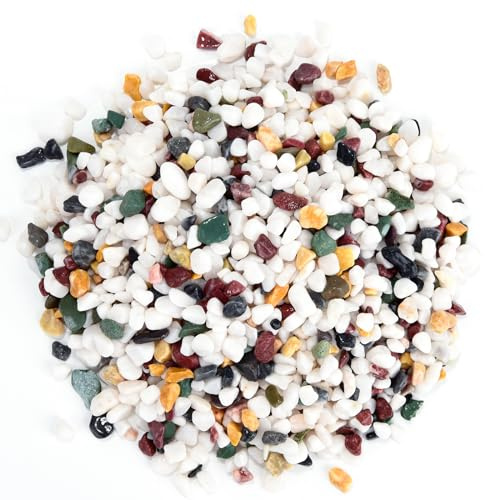 Boniosz 2LB Succulent and Cactus Gravel Pebbles, 1/4 Inch - 1/3 Inch Natural Decorative Polished Stones, River Rocks for Plants, Aquariums, Vases, Terrarium and Outdoor Gardening, 5 Mixed Colors