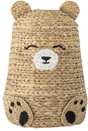 Bloomingville Mini Timone - Cesta con tapa (jacinto de agua, 40 x 57 cm, 280 ml), color natural
