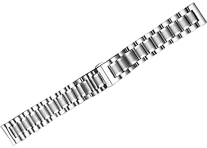 DEARMAMY Edelstahl Uhrenarmband Silber Unisex Robust Solides Gliederarmband Mit Faltschließe Hautfreundlich Allergikergeeignet Modisches Ersatzarmband Für Herren Und Damen