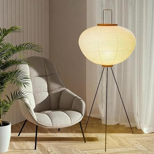 ELINKUME Lampete aus japanischem Papier, Lampete aus Papier im Stil Akari auf dem Boden, Lampete aus Reispapieren von Hand für Schlafzimmer, Wohnzimmer, Schreibtisch (Glühbirnen nicht enthalten)