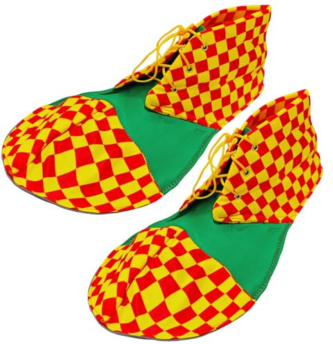 OAOSDH 1 Paio di Scarpe da Clown A Quadri, Costume da Cosplay Personalizzate, Protagonisti Regolabili, Oggetti di Ruolo, Scarpe da Trazione per Esibizioni per Feste.