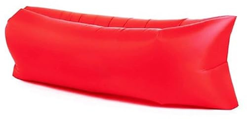 Mounteps Faule Outdoor aufblasbares Sofa Luft Bett Liege Sofa Sack Hangout Camping Strandtasche (rot)