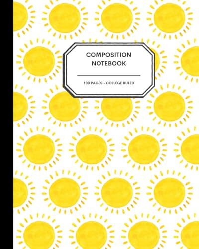 Painted Sunshine: Watercolor Sun Journal – 8x10” – 100 College Ruled Pages – Bright Artistic Sun Design – Uplifting Summer Notebook for Positivity, Creativity & Daily Writing