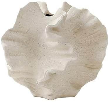 Keramik Vase, Keramik Korallenvase, Beige Moderne Vasen für Nordisches, ästhetische Boho Blumenvase für Zuhause, für Tafelaufsätze, Schreibtisch oder Zuhause, Wohnzimmer und Hochzeit