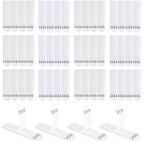 LLPT Tiras para Colgar Cuadros 24 Pares (48 Tiras) Medium 19 x 72mm Blanco | Colgadores sin Clavos, Tiras Adhesivas de Pared Resistentes y Resistentes a los Daños, Para Pósteres