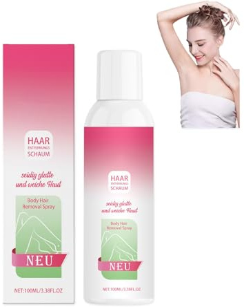Body Haarentfernung Schaum |Enthaarungsschaum 100ml - Effektive Haarentfernung ohne Rasur für Frauen Männer - Haarentfernungsschaum - Keine Hautirritationen - für Arme, Achseln, Beine (1)