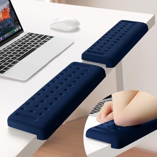 Sushret L-Shaped Desk Elbow Pad for Desk, 2-Pack Elbow Rest, Dark Blue