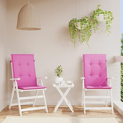 ZQQLVOO Gartenstuhlauflagen für Hochlehner 2 STK. Rosa Hochlehner-Auflagen aus Polyester, UV-beständig und wasserfest für Außenmöbel. 120x50x3cm Stoff