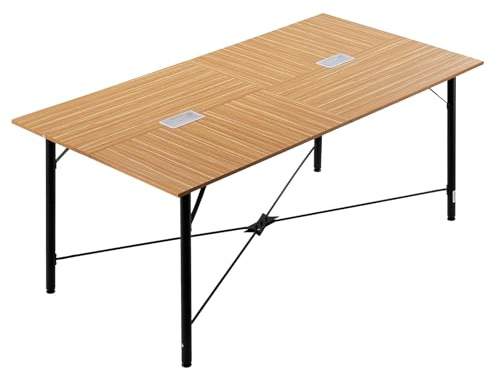 VEVOR Konferenztisch Besprechungstisch für 6-8 Personen 180 x 90 cm (L x B) rechteckiger Kombinationsschreibtisch Meetingtisch Mehrzwecktisch Pausentisch mit Metallbeinen für Büro Konferenzraum