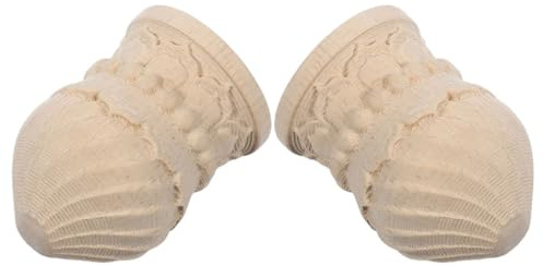 EXCEART 2 Pièces Chapeaux de Poteau Bois Sculpté Main Finitions Non Peintes Décorations Élégantes Style Européen avec Détails Ananas pour Meubles et Rampes Escalier