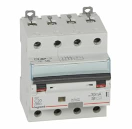 411187 Legrand Disjoncteur Différentiel Tétrapolaire 20a 30ma Type Ac - Dx³6000 10ka 4p
