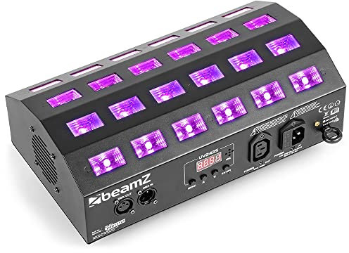 BeamZ BUV463 UV LED Disco Light - 24x3W DJ Ultraviolet Blacklight Panel with DMX Control, Strobe, Sound Activation & Auto Modes for Clubs, Events & Parties