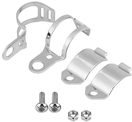 KIMISS 2 Pièces 8 * 3 cm Support de Montage de feu de Virage Réglable de Moto Ajustable pour Fourche Avant de 30-45mm(Argent)