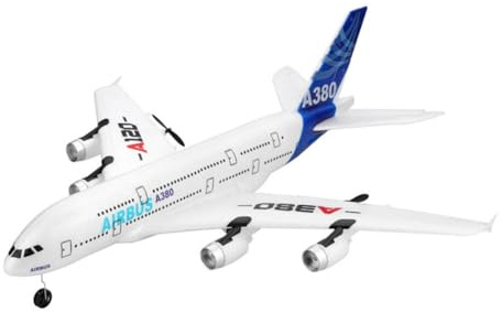 Muuookka Avion Modèle RC d'avion de Passagers A380 Télécommandé Adopte des Matériaux en Mousse et des Performances de Prévention des Chutes.