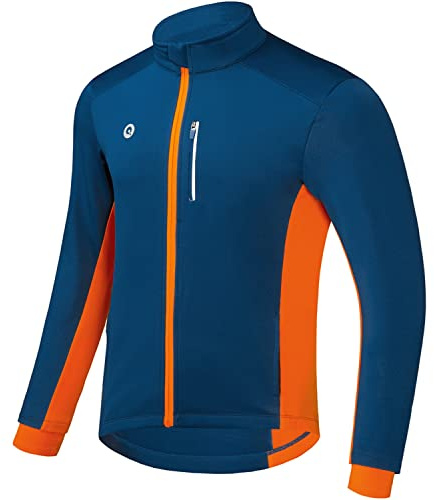 Przewalski Fahrradjacke Herren Winter Softshell Winddicht Reflektierend | Fleece-Innenfutter, wasserabweisend, atmungsaktiv, 2 Rückentaschen, Brusttasche, Softshell Windbreaker, Rad Laufen