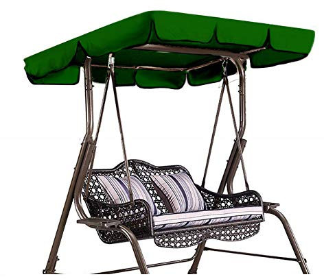 DYHQQ Replacement Canopy for Swing Seat 2 & 3 Seater Sizes Hammock Cover Top Garden Outdoor,Green,142x120cm(56x47'')