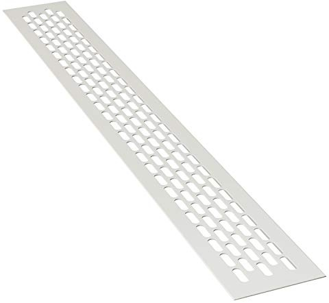 sossai® Rejillas de ventilación de aluminio - Alucratis (1 pieza) | Rectangular - dimensiones: 48 x 6 cm | Color: blanco | rejilla de aire