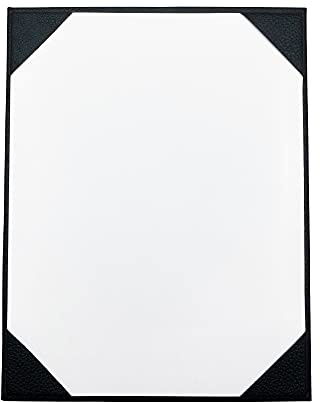 Menu Holders Made of Premium Faux Leather - Single Panel (10-Pack) Menu Covers Single Page (Black, 8.5 x 11)