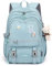 FANDARE Schulrucksack Schulrucksack Kinderrucksack Schultasche Jungen Mädchen Rucksack Schulranzen für Outdoor Reise Daypacks Freizeitrucksack Rucksack mit Plüsch Anhänger Wasserdicht Nylon Blau