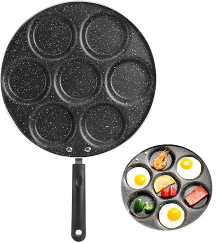 Beufee 7 fori Padella Pancake Pan Antiaderente Uovo Padella Frittata Padella Padella di Cottura Hamburger Stampo Cucina di Casa Pentolame E Utensili Per Cucinare
