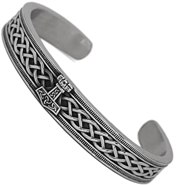 Norse Viking Celtic Odin Thor's Hammer Armband - Herr Dam Rostfritt stål Mjolnir Amulet Cuff Armband - Nordiskt mode Vintage Pagan Pirate Smycken