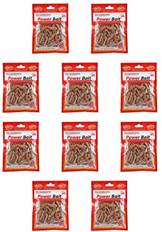 wisoolkic 10 Satz von Trockene Sandwurmköder Angelköder Fischköder Outdoor Wattwurm Getrocknet Angelturnier Verführerisches Futter für Wassertiere Verlockung Verwendung 10g