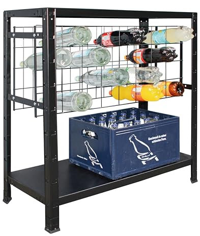 SCHULTE Regalwelt Weinregal für bis zu 32 Flaschen, 90x80x35 cm (HxBxT), schwarz, Getränkeregal, Weinflaschenregal, Flaschenregal