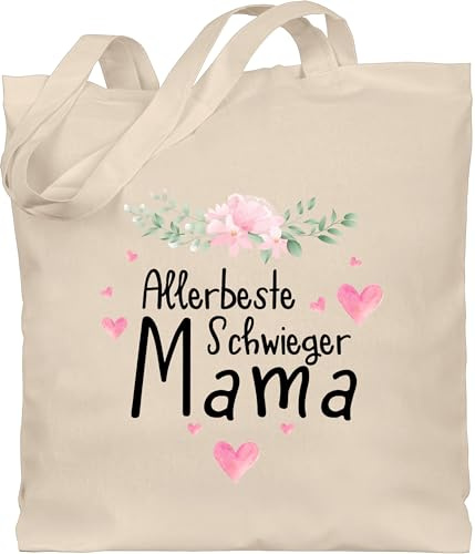 Shirtracer - Baumwolltasche - Mama - Taschen - Allerbeste Schwiegermama Blumen