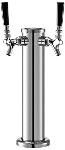 YJSG Kegerator Tower,Stainless Steel Beer Tower,Beer Tower,Single Tap Draft Beer Kegerator Tower,Stainless Steel Double Faucet Draft Beer Tower for Home Brewing,B set