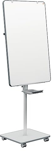 Nobo Move & Meet Magnetische Flipchart-Tafel, 680 x 1040 mm, Mobile Whiteboard-Tafel mit Ständer, Trocken abwischbare, beschreibbare Oberfläche, Höhenverstellbar, 1915644