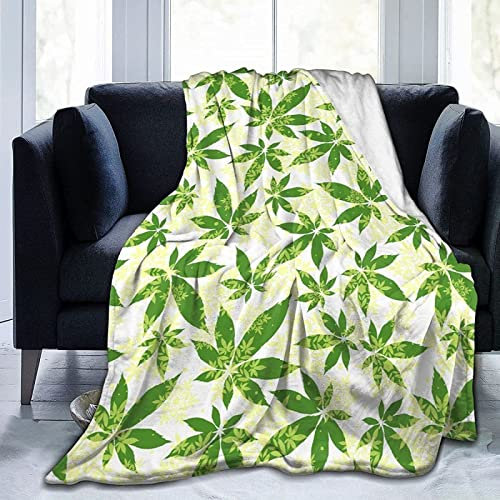 okoikfc Kuscheldecke Flauschig 220x240 cm 3D Marihuanablatt Decke Fleecedecke - Wohndecke, Sofadecke XXL, Decke Couch Blanket, Kuscheldecke Große, Sofa überwurfdecke
