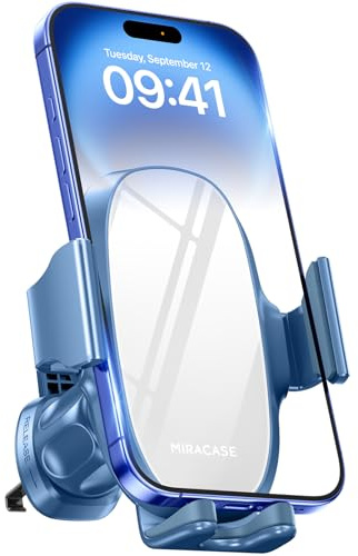 Miracase Handyhalterung Auto Handyhalter fürs Auto Lüftung Universale KFZ Smartphone Halter für iPhone 15 Pro Max/ 14/13/ 12/11/ SE/XS/XR/X/ 8/7/ Samsung/Huawei/Xiaomi usw Blau