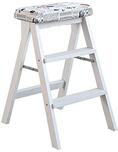 KAZUP Tabouret d'escalade d'intérieur, escabeau Utilitaire en Bois Multifonctionnel Petite échelle Pliante Tabouret d'échelle chaises de ménage escabeau escabeaux/B (A)