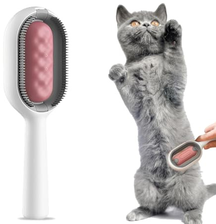Katzenbürste Mit Wassertank, Reinigungsbürste Für Tierhaare, Katzenbürste mit Dampf, Multifunctional Tierhaarentferner, Katzenhaarentferner, für Katzen Haarentfernung (Rosa)