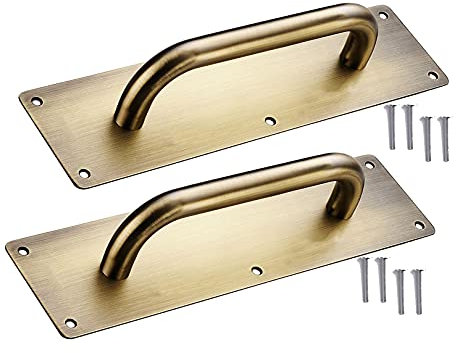 2 Stück Scheunentürgriffe, Torgriff aus Edelstahl, Haustürgriffe für Holztüren, für Haustüren, Holztüren, Balkontüren, grüne Bronze (Länge 300 mm)