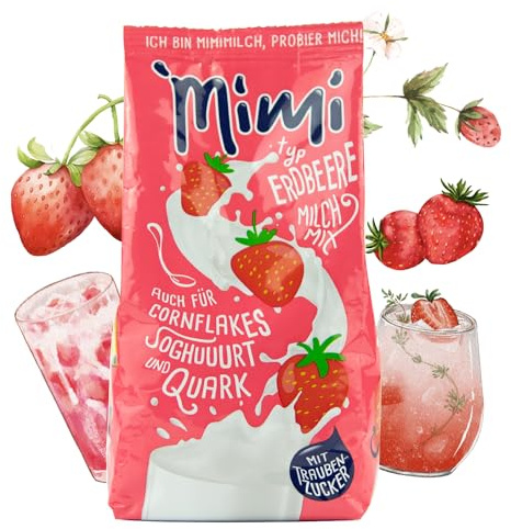 Mimi Milchmix Erdbeere Getränkepulver 6 x 400g - 6er Pack - Milchlösliches Getränkepulver mit Strawberry-Geschmack - Warm und kalt löslich. Ideal für Freizeit, Camping, Unterwegs