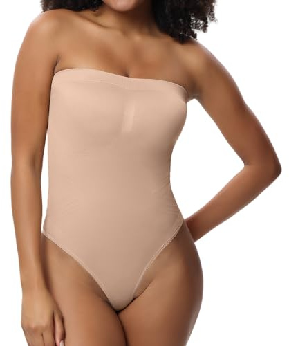 YUROUCIO Body Mujer Shapewear Sin Tirantes Reductora Barriga Moldeadora Bodysuit de Tubo Adelgazante Body Shaper Control de Abdomen Faja Bandeau Colombianas Tanga Posparto Lencería Corsé Sin Costuras