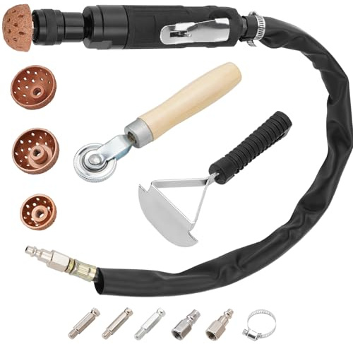 Racewill Air Tire Repair Polish Patch Tools, Include 2500rpm Low Speed Air Tire Buffer Tire Inner Liner Scrapper Patch Roller Tungsten Steel Buffing Wheel