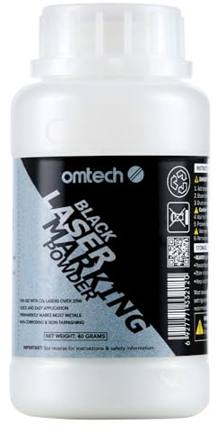 OMTech Laser Marking Powder, 120 mL Metal Laser Marking Fluid for CO2 Laser Engraver, High Contrast Laser Marking Ink for Metal, Laser Black Ink Laser Ink Agent for Aluminum Stainless Steel Brass