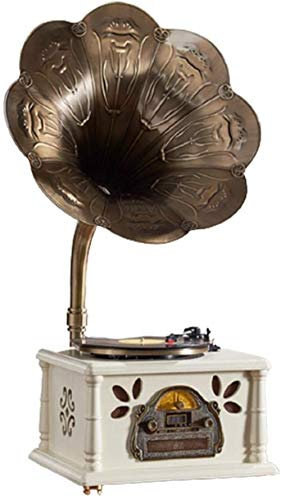 Vinyl Player Vintage, Style Retro Stereo Music Turntable Record Player Bluetooth Speakers Radio CD Player USB Built-In Sub Gramophone