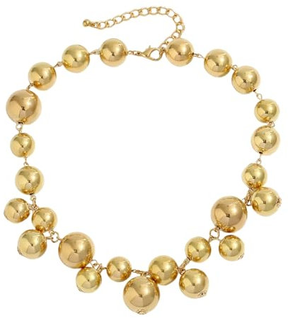 XIPIEIO Women's Personalized Fashion Necklace Acrylic Big Ball Bead Chain Necklace for Women Wed Vintage Clavicle Chain Grunge Steampunk Men Temperament gift