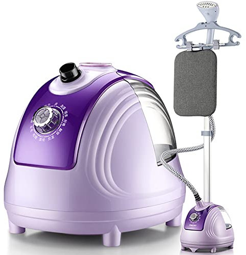 Vaporizador de ropa, vaporizador vertical de ropa, plancha de vapor de pie, vaporizador de ropa, eliminación rápida de arrugas, 10 modos de vapor con tanque de agua de 1,8 L, morado (púrpura)
